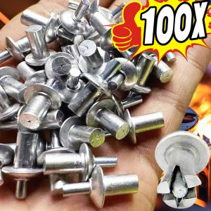 Dizoey 100/10Pcs Knock Type Aluminum Alloy Expansion Rivets Hammer Drive Expansion Nails Head Piercing Metal Rod Screws Board Wall Fasteners Part