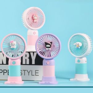 AXNAT Kipas Angin Genggam Mini Portable Kartun KuromI Cinnamoroll Hello Kitty Melody Kipas Angin Tangan Bahan Silikon Mini Fan Kipas Lipat Portable Bisa Taruh Handphone SS269
