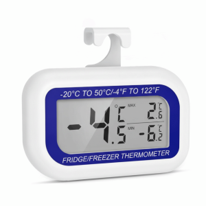 BETTERFORM Kỷ lục tối đa/tối thiểu Nhiệt kế tủ lạnh Chống thấm nước Giá đỡ  Nhiệt kế tủ đông Tiện lợi Màn hình kỹ thuật số Nhiệt kế điện tử Nhà bếp