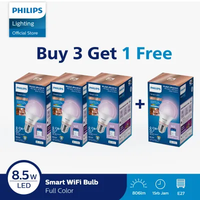 Lampu Philips Beli 3 Gratis 1 Smart WiFi LED 85W E27 - RGB Color