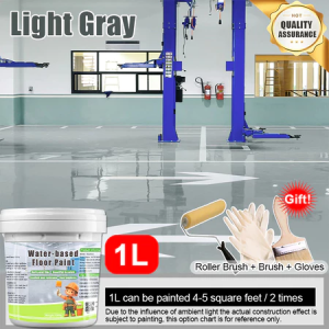 【Quick Dry】3-in-1 Epoxy Floor Paint Waterproof Anti Slip Water Based Indoor Outdoor Use for Warehouse Parking Factory Garage Lot Patio Floor
