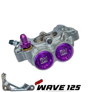 Yimix Motorcycle 8.1 Radial Mount Brake Caliper 4 Piston with Bracket for Honda Wave 125 Wave 110 XRM 125 Accessories