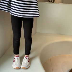 春秋冬童装女童开衩打底裤秋季新款百搭弹力裤棉质修身裤子外穿长裤