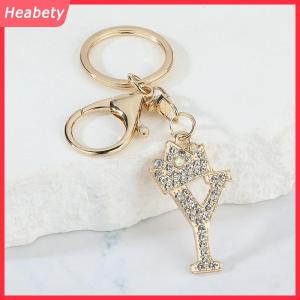 Heabety  Độc Đáo Vương Miện Pha Lê Thạch A-Z Chữ Mặt Dây Chuyền Móc Khóa Cho Nam Giới Phụ Nữ 26 Bảng Chữ Cái Xe Vòng Chìa Khóa Tên Đồ Trang Sức Móc Khóa Quà Tặng