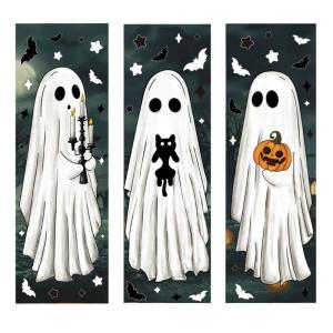 Static Window Decorations Halloween Ghostly bats Pattern Clings Plastic Reusable Glass Door Decal No Residues Design