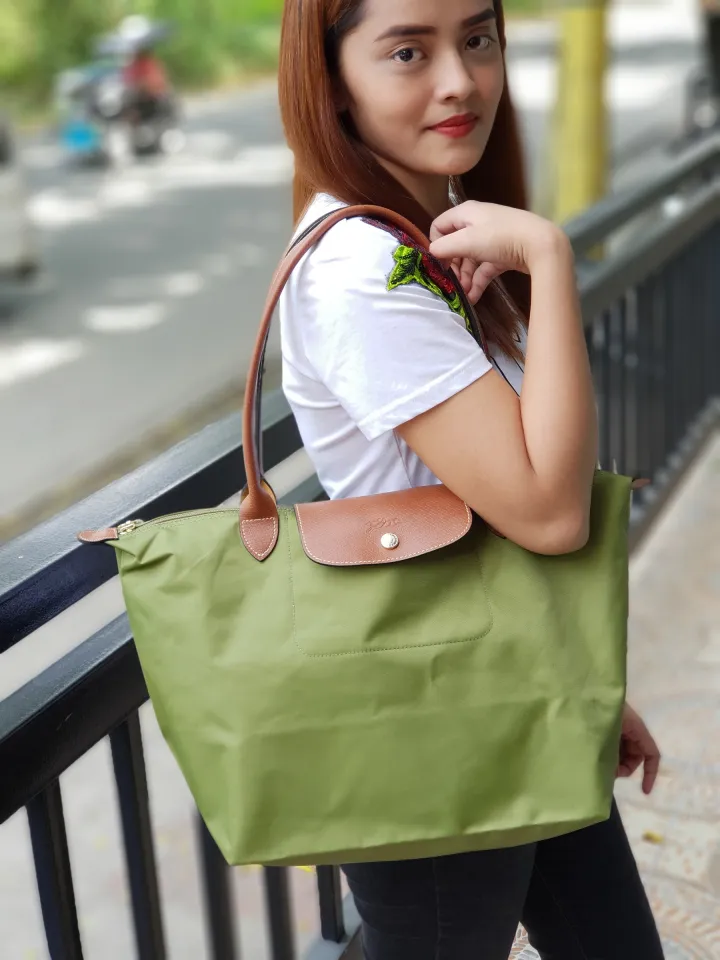 Olive green longchamp bag sale