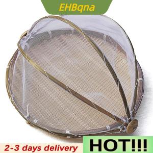 EHBqna Food Net Cover Storage Basket Hand-Woven Tent Basket Tray Fruit Vegetable Bread Basket Simple Atmosphere Picnic Mesh Basket