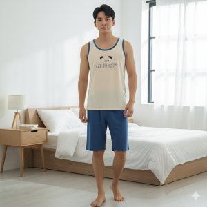 BAJU TIDUR PIYAMA COWOK KAOS LENGAN BUNTUNG OBLONG SETELAN CELANA PENDEK KATUN IMPORT BERKUALITAS MOTIF TERBARU WARNA CERAH SIZE L-XXXL FIT TO 85KG