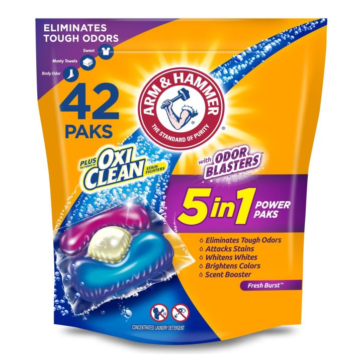 ARM & HAMMER plus OxiClean 5-in-1 Power Paks, 42 Count