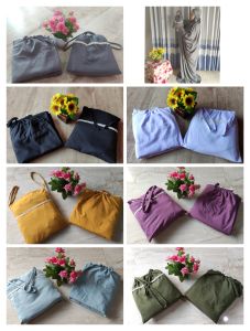 Mukena Terusan Dewasa Bahan Katun Polino Kain Dasar Hitam Motif Bordir Bunga Alysum Pita Indah