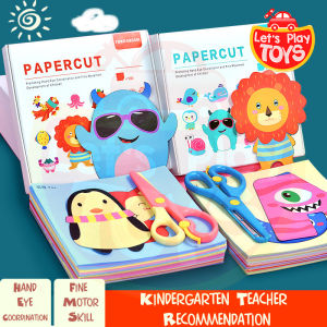 Paper Cutting Set with 2 Pairs of Child-Safe Scissors Beginners Training and Fine Motor Skill Learning 儿童剪纸