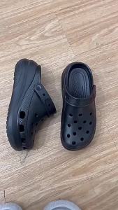 [Free Shipping] Puff Cross Clogs Extra-Thick Sole Popular EVA Clogs Height-Increasing Non-Slip Cartoon Clogs