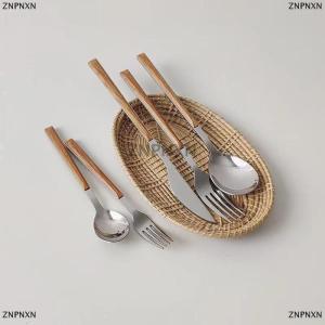 [COD] ZNPNXN เครื่องใช้บนโต๊ะอาหารด้ามไม้1ชิ้นมีดส้อมช้อนส้อมช้อนไม้เครื่องใช้บนโต๊ะอาหารปลอดภัยมีดส้อมช้อน