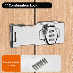 4“ Household Cabinet Password Locks With 8 Screws And Viscose Anti-Theft 3 Digit Combination Lock Keyless Sliding Door Lock Privacy Locks For Closet Drawer File Cabinet