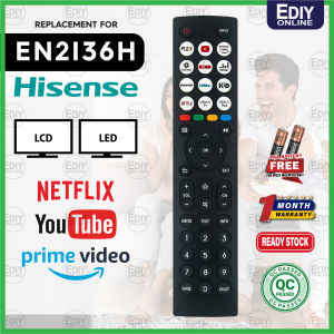 【𝐅𝐑𝐄𝐄 𝐁𝐀𝐓𝐓𝐄𝐑𝐘 𝐀𝐀𝐀𝐗𝟐】Remote Control For Hisense EN2I36H EN2136H EN2J36H Android Smart TV VIDAA 40A4KV 32A4KV 43A4KV YouTube Netflix Prime Video