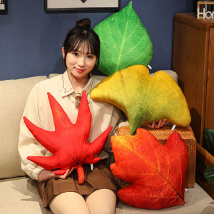 JOJO CASTLE Simulation Leaf Plush Pillow Maple Leaf Hawthorn Leaf Phoenix Leaf Shaped Throw Pillow for Indoor Couch Sofa Living Room Home Decor Plant Lovers Garden Birthday Gift