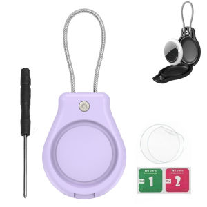 "ที่ใส่ AirTag หนังแท้ พวงกุญแจ Air Tag หนังทำมือแบบพกพา พร้อมห่วงคล้องกุญแจและไขควง เคสปกป้อง Air Tag แบบคลุมเต็ม - สีน้ำตาล"