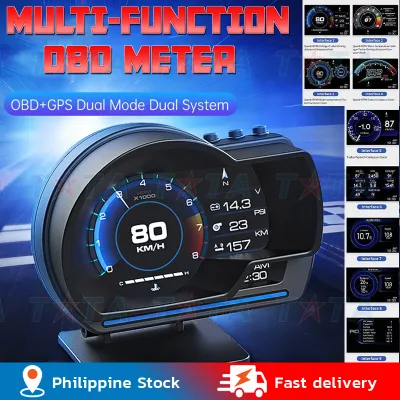 A590 OBD+GPS Speedometer Dual SystemHead Up Display Car HUD Gauge Digital OBD2CarSpeedometerWater&Oil Temp RPM Meter