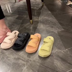 [Free Shipping] New Wedge Sandals with Soft Soles High Heels Thick Soles Single Strap Casual and Fashionable Outdoor Sandals
