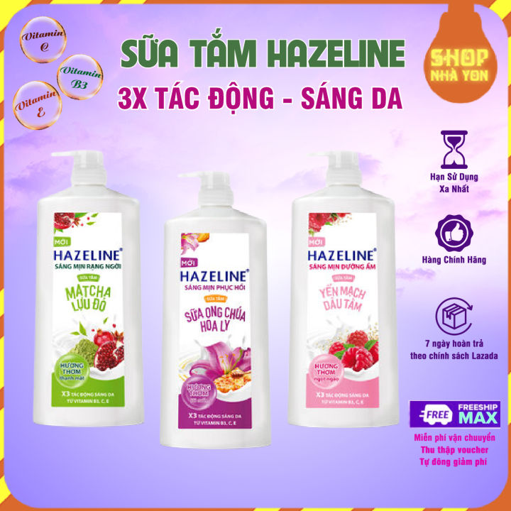 Sữa Tắm Hazeline Dây Yến Mạch - Dâu Tằm, Matcha - Lựu Đỏ, Sữa Ong Chúa ...