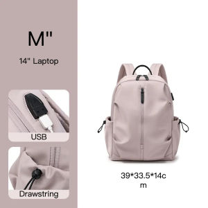 MINGKE Laptop Bag 13 14 Inch Small Backpack for Women USB Shockproof Personality Fashion