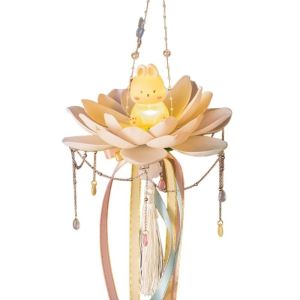 Lunara lantern mid autumn 灯笼中秋节 DIY Lotus Flower Lanterns Material Package Glowing Mid-Autumn Festival Lantern Vintage Luminous Rabbit Lotus Lantern Party Supplies