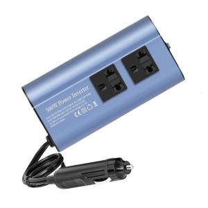 High Efficiency 300W/500W Vehicle Inverter DC12V to AC110V with Double Outlets & Multiple USB Ports for Small Appliances