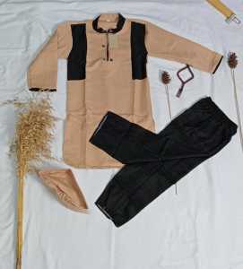 koko anak laki laki satu set dengan celana dan free peci koko arken anak laki laki usia 3-12 tahun