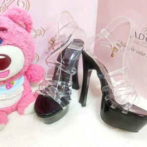 Giày đúp cao gót nữ quai dây trong dây đan chéo gót chữ I cao 12cm dễ mang dễ phối đồ đi chắc chân nhẹ êm chân