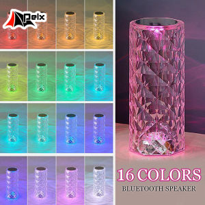 Night light Crystal Table Lamp 16 Colors bluetooth speaker Rose Romantic Diamond Party Decor 3 Colors