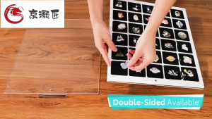 กล่องเก็บเข็มสำหรับใส่ของแบบมีความจุมากกันฝุ่นเข็มตุ้มหูอะคริลิกเก็บเหรียญรางวัล