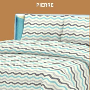 rinted 3in1 Bedsheet Set (Modern Linens – PIERREI) | 3in1 Printed Bedsheet Set - 1 Fitted Sheet &2 Pillowcases (4in1 - with Flat Sheet/Blanket) | Single / Double / Twin | Printed Collection | Microfiber Bedsheet  | 3in1 Bedsheet  |  Easy Care |  CD
