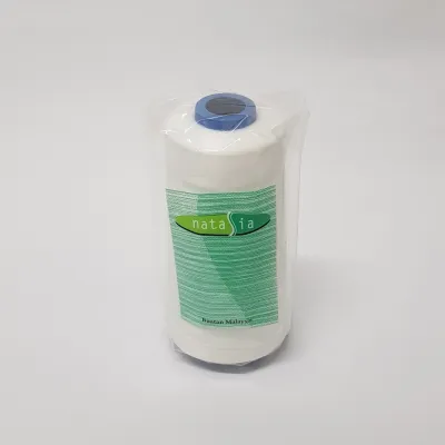 Natasia Polyester Yarn (100g) | Benang Jahit Tepi Natasia | Black&White