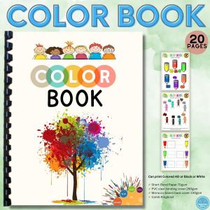 COLOR BOOK Preschool Kindergarten Toddler Kids Workbook Worksheet Home School Activity
