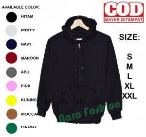 Jaket Sweater Polos Hoodie Zipper Pria/Wanita Murah COD