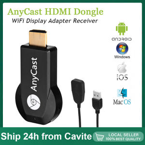 Phone/laptop/Tablet to TV Display Wireless Wifi HDMI Display Dongle Receiver Adaptor AnyCast Miracast 1080P M12 Plus HDMI Cable
