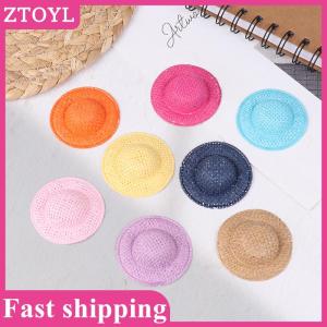 ZTOYL💝 5Pcs Dollhouse Hand Weaved Straw Hat Doll Mini Colorful Hat Dollhouse Decoration Accessories For Kid Pretend Play Toys