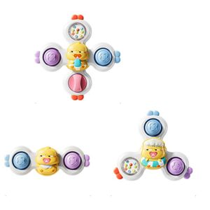 FUNG MALL 3Pcs/Set Mô hình động vật hoạt hình Đồ chơi tắm cho trẻ em Cốc hút Đồ chơi lắc xoay Con quay hình thú hoạt hình Phát triển cảm giác Có thể nhấn được Đồ chơi tắm xoay Giờ tắm cho bé