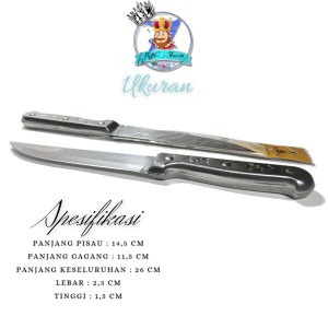 Pisau Koki Stainless Steel Tajam Ukuran Sedang Warna Silver