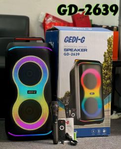 ลำโพงบลูทูธ รุ่น GD-2639 ฟรีไมค์ลอยและรีโมท ลำโพงดอก6.5นิ้ว2ดอกเสียบไมค์สายได้ ปรับDELAY ECHO TREBLE BASS เสียงเบสแน่น ลำโพงร้องคาราโอเกะ ลำโพงบลูทูธ รุ่น GD-2639 ฟรีไมค์ลอยและรีโมท ลำโพงดอก6.5นิ้ว2ดอกเสียบไมค์สายได้ ปรับDELAY ECHO TREBLE BASS เสียงเบสแน่