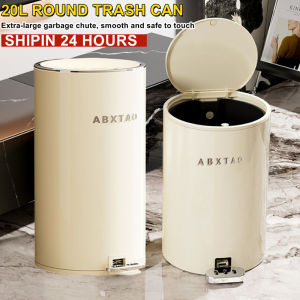 20L Trash Can Metal Pedal Closing Dust Bin - Odor Control Durable & Stylish Trash Can for Home & Office