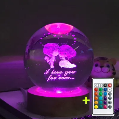 🎁 Quả cầu pha lê 3Dcó công tắc đèn bàn đèn ngủ LED RGB nhiều màu sắc cực đẹp cực lung linh