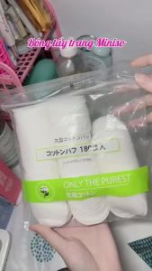 [ COMBO 3 BỊCH ] Bông Tẩy Trang Tròn MINISO Nhật Bản 180 Miếng - Chất Liệu 100% Cotton Tự Nhiên AILEE