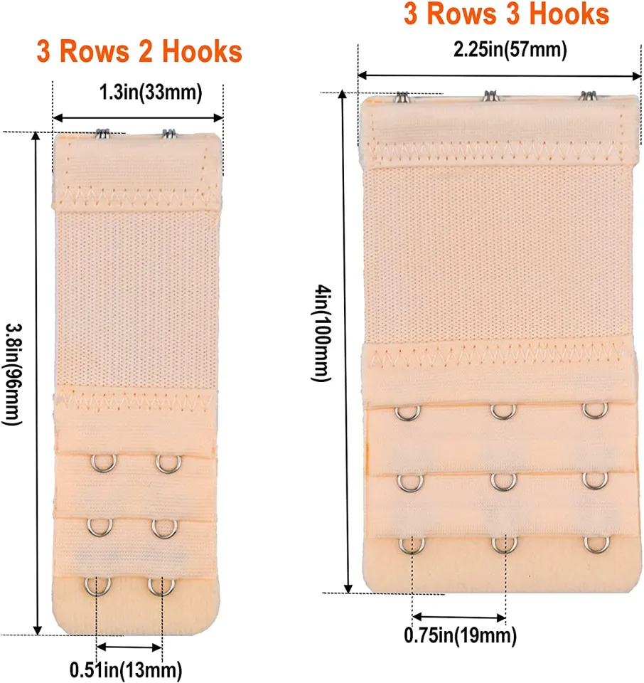 Buckle extended lengthened belt bra extenders 2 hooks buttons two extension  rod 2 rows accessories for underwear