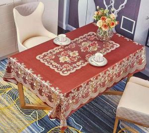 Taplak Meja Makan Motif 90x150cm Taplak Meja Makan Persegi Anti Air/Taplak Meja Makan -D201-2C PVC Premium Tahan air Taplak meja