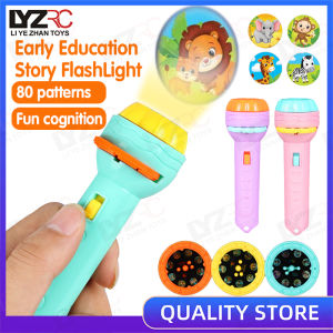 LYZRC Đồ chơi đèn pin chiếu hình câu chuyện thiết kế nhỏ gọn nội dung phong phú hấp dẫn phù hợp kể chuyện cho bé trước khi đi ngủ - intl