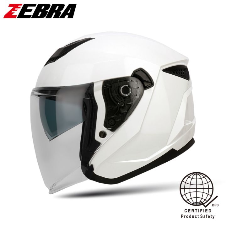ZEBRA H320 Motorcycle Helmets Plain Half Face Motor Helmet Dual Visor
