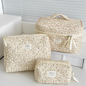 Vintage Women Floral Print Cosmetic Pouch Handbag Travel Orgainzer Make Up Storage Bag Large Capacity Quilted Bag For Gift2026