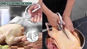 Multifunctional Heavy-Duty Kitchen Shears Heavy Duty Kitchen Scissors Poultry Shears with Ergonomic Handle Food Scissors for Chicken Meat Seafood Bone Cutting Cooking Accessories (Gold)