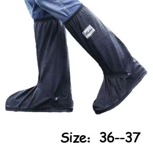 Waterproof Shoes Cover Reusable Waterproof Anti-Slip Rain Shoe Cover Motorcycle Bike Reflective Boot Footwear High Tube Motorcycle Cycling Bike Rainproof Shoes Cover 雨鞋